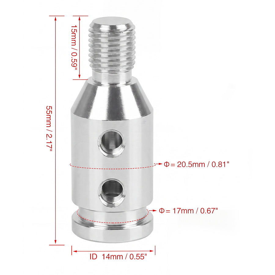 Gear Shift Knob Adapter for Non-Threaded Shifters (SILVER)