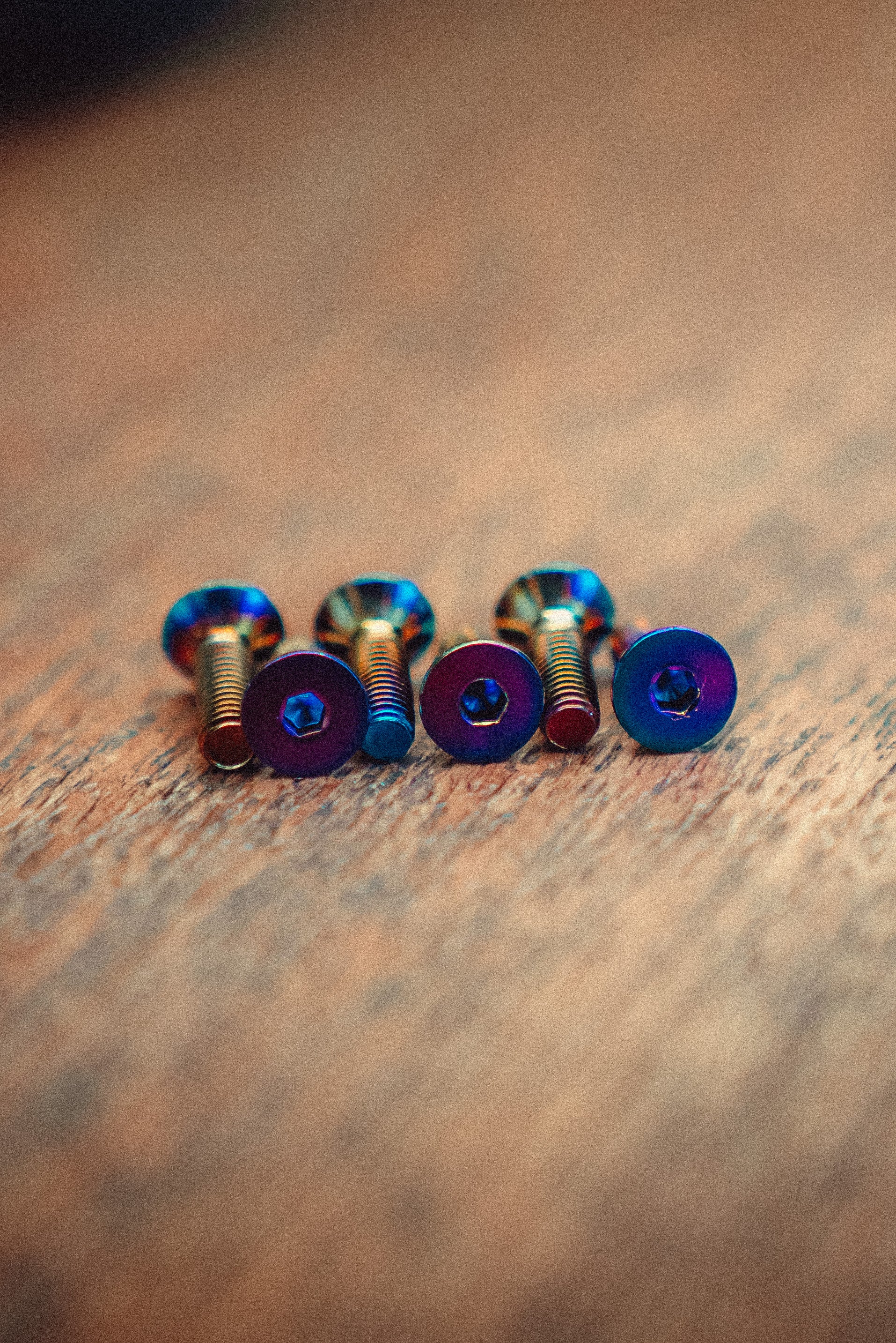 SAKURA STREETS™ Burnt Titanium Steering Wheel Bolts 6pcs | JDM Interior Hardware Kit