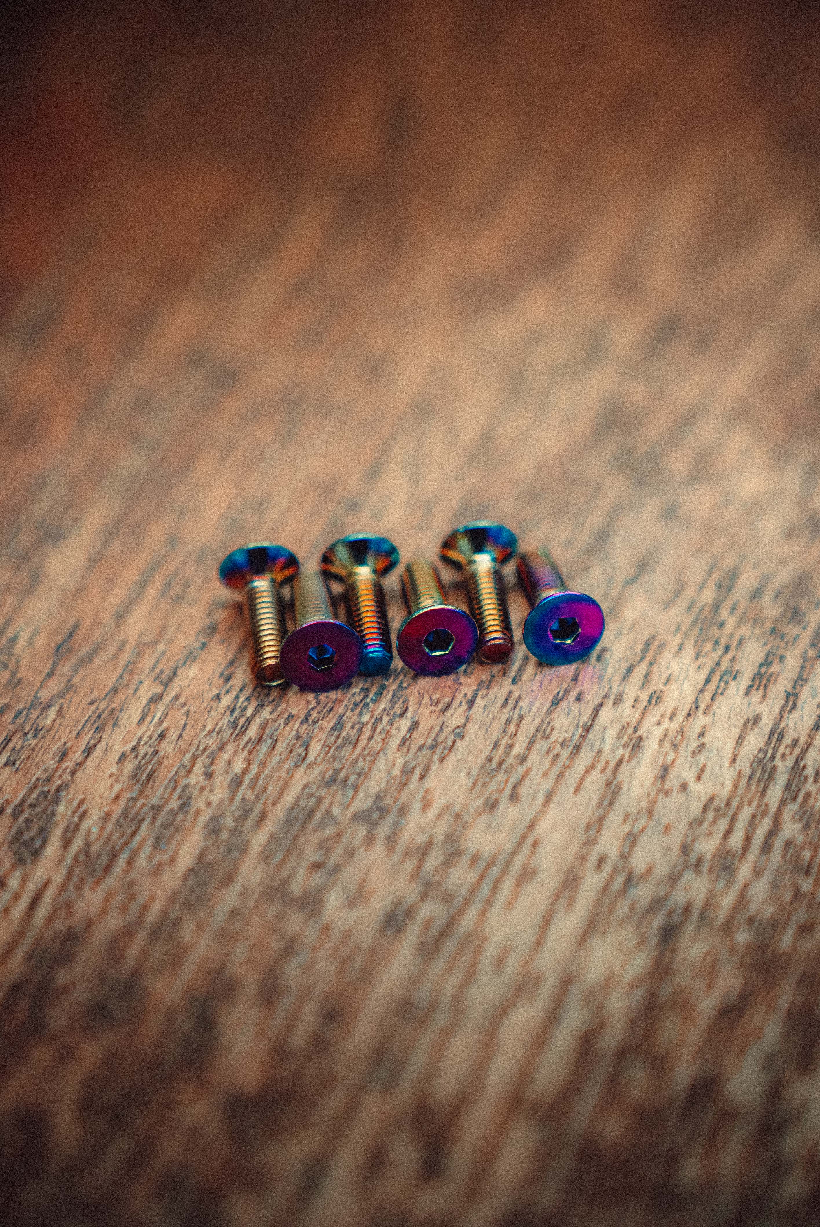 SAKURA STREETS™ Burnt Titanium Steering Wheel Bolts 6pcs | JDM Interior Hardware Kit