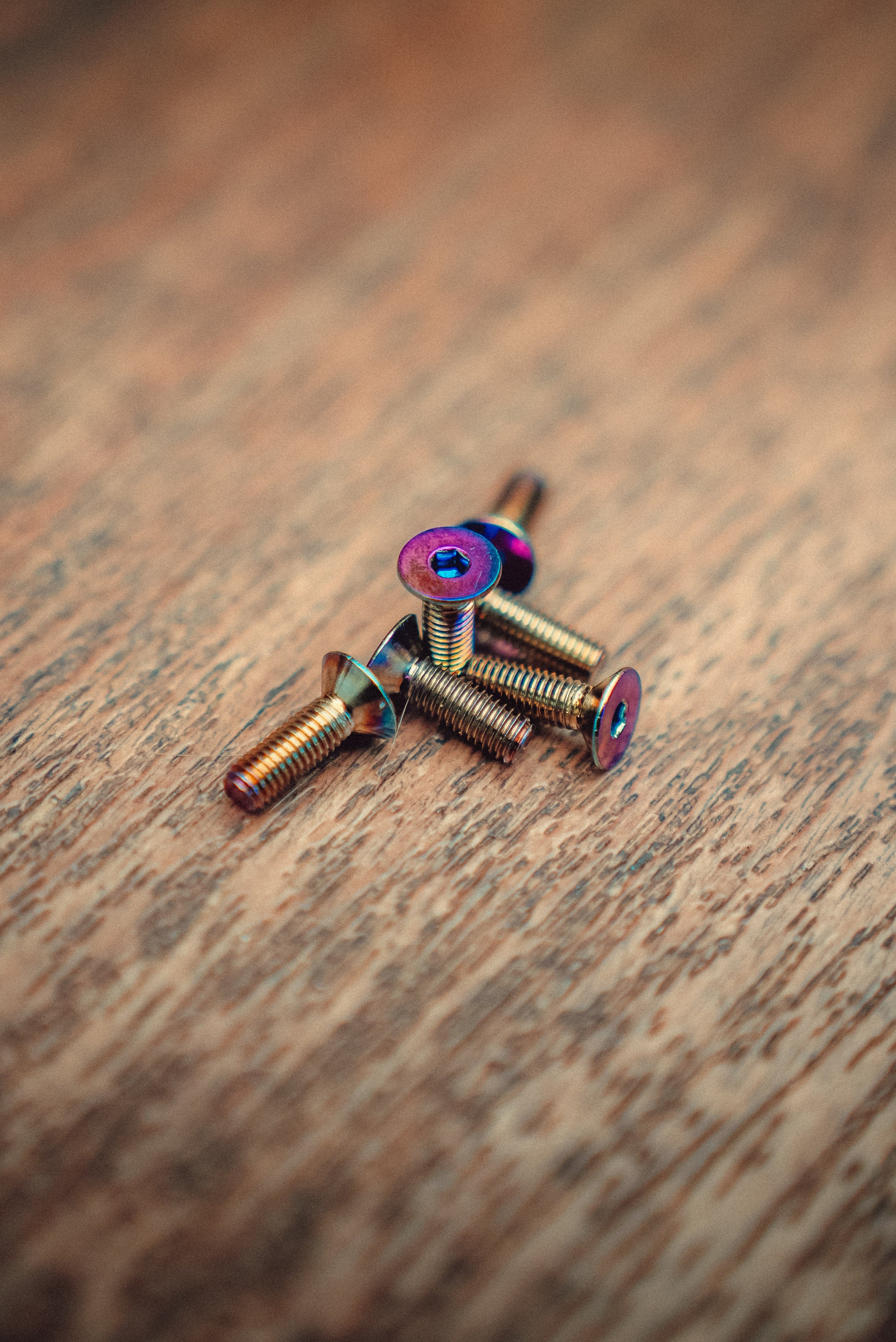 SAKURA STREETS™ Burnt Titanium Steering Wheel Bolts 6pcs | JDM Interior Hardware Kit